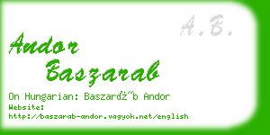 andor baszarab business card